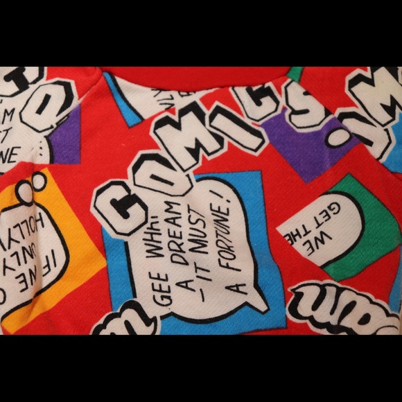 Vintage Handmade Comic Book Sweater - Picture 7 of 7